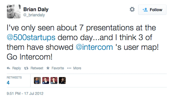 Intercom map Twitter